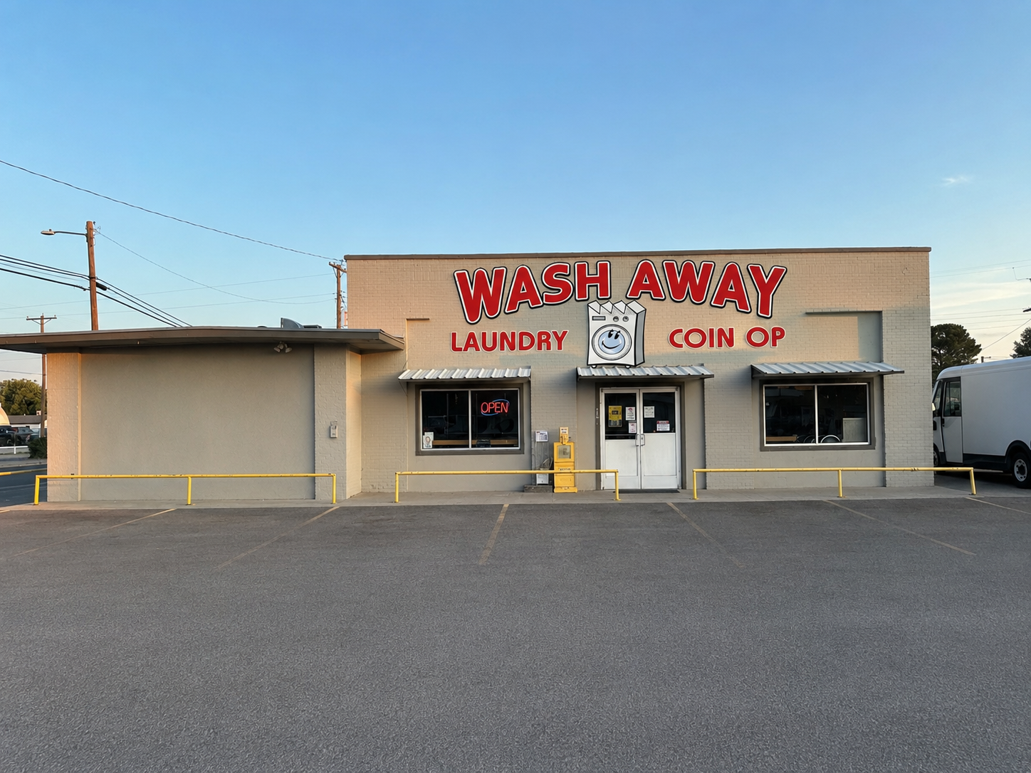 Washaway Building With Sign