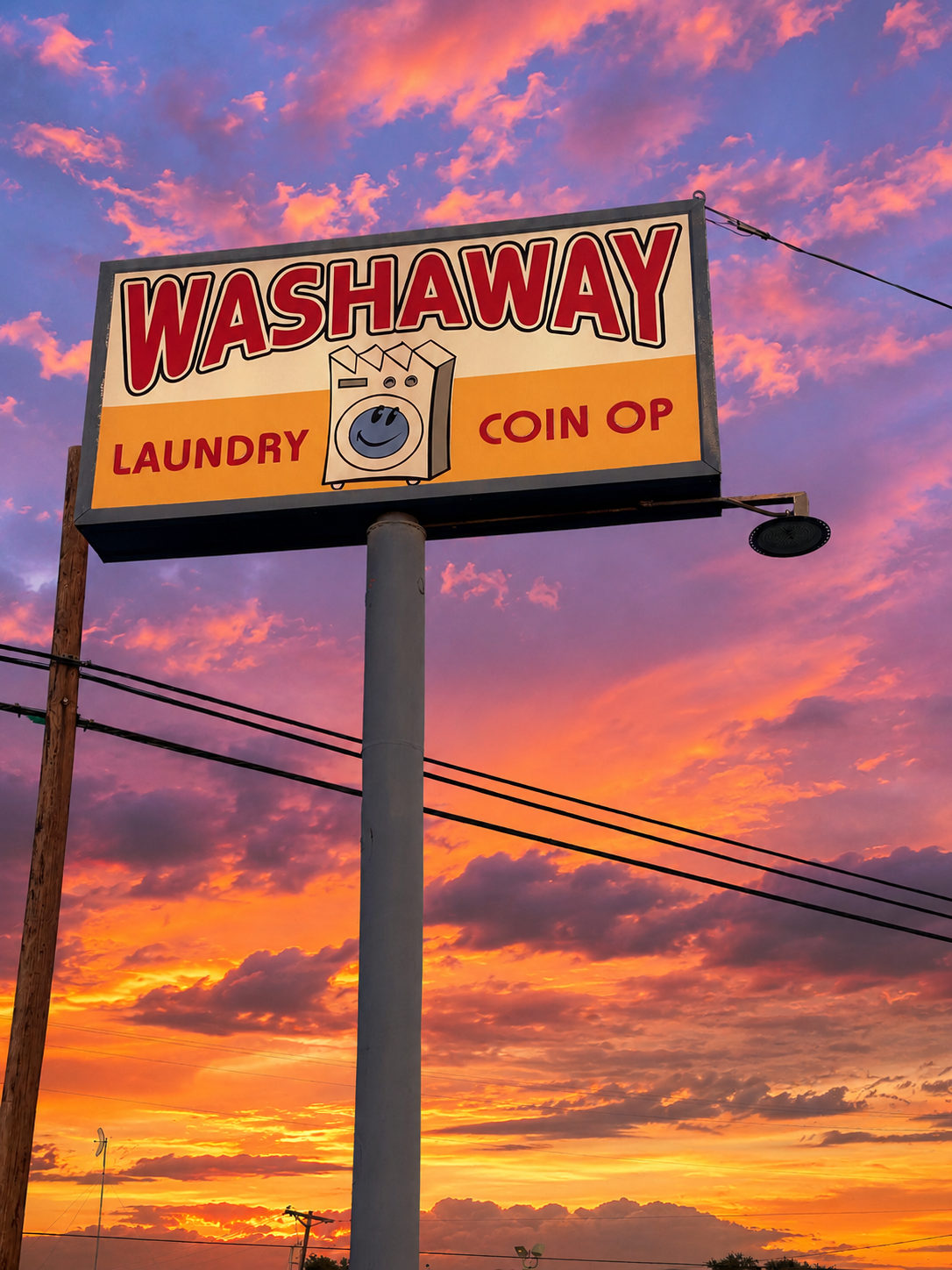 Washaway Sign With Sky